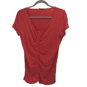 Tahari Women's‎ red V-neck blouse size large